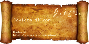 Jovicza Áron névjegykártya