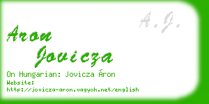 aron jovicza business card