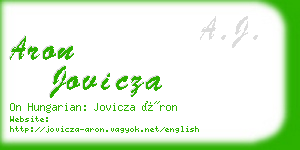 aron jovicza business card